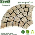 Rusty yellow flamed granite fan mesh paver