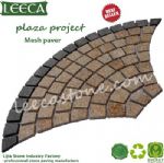 Plaza project mesh paver dark grey Euro fan stone