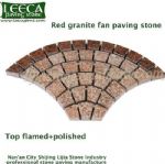Fan shape plaza walkway cobblestone paving slabs