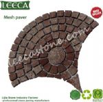 Green rose mesh paver fan shape stone paving
