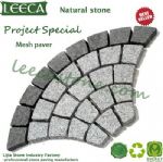 Fan shape grey granite mesh paver cheap paving stone