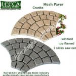 Fan shape grey granite mesh paver cheap paving stone