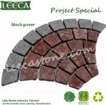 Fan shape grey granite mesh paver cheap paving stone