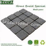 Driveway cobblestone mat dark grey granite stone paving