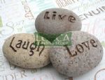 Engraved stone gift cobblestone with words natural stone