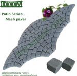 Plaza decor multi color stone paver fan shape paving stone