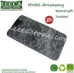 Hotel driveway dark grey granite natural split tumbled brick