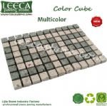 Multi color porphyry cobblestone mat pavers florida