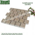 Interlocking ledge rock granite cobblestone mat