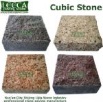 Bush hammered stone cube granite cobblestone