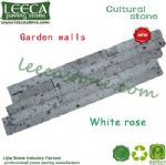 Green rose garden wall stone landscape edging 