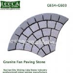 Red granite fan paving stone top flamed polished