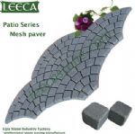 Euro fan granite mesh paver top flamed tumbled