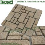 Tumbled granite mesh paver French pattern paving tile