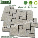 Tumbled granite mesh paver French pattern paving tile