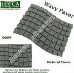 Black basalt light gray granite wavy paving slabs
