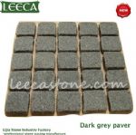 Dark gray granite tumbled cube stone mat