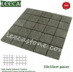 Dark gray granite tumbled cube stone mat