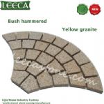 Fan-shaped basalt paver ledge rock stone paving