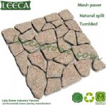 Warm yellow granite random stone paving crazy paver