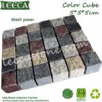 Mix color cobble stone granite mesh paver