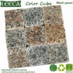 Mix color cobble stone granite mesh paver