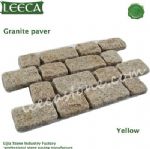 Rusty yellow granite Garden path cobblestone mat