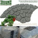 Chinese light gray granite fan shape cobblestone