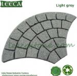 Chinese light gray granite fan shape cobblestone