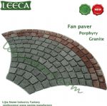 Yellow granite green porphyry fan paver