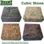 Black cobble block stone cube tumbled finish