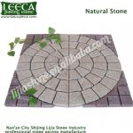 Beige circle light grey frame granite natural stone paver