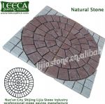 Beige circle light grey frame granite natural stone paver