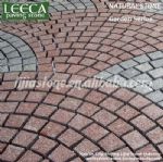 Garden pathway,stone on net,red porphyry