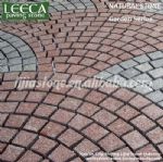 Red porphyry,stone paver,fan pattern cobbles Doha