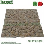 Yellow granite central circle red side panel