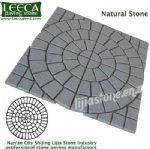 Dark grey granite central circle paving tiles