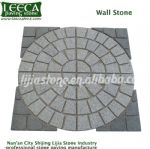 Dark grey granite central circle paving tiles