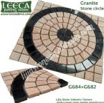 Dark grey granite central circle paving tiles