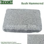 Silver grey bush hammered granite stone cube