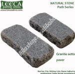 Silver grey bush hammered granite stone cube