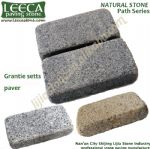 Silver grey bush hammered granite stone cube