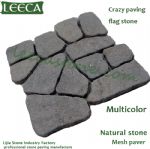 Light grey patio gravel irregular block, LEECA stones Muscat
