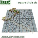 Light grey granite central circle natural paving stone