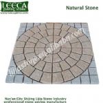 Light grey granite central circle natural paving stone