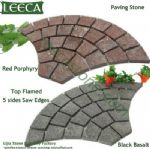 Red porphyry flamed paving stone black basalt