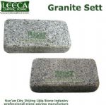 Rusty yellow granite bricks stone kerbstone
