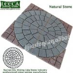 Natural stone dark grey granite central circle