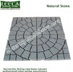 Natural stone dark grey granite central circle