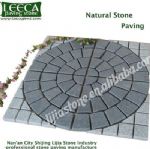 Garden decor central circle split joint natural stone